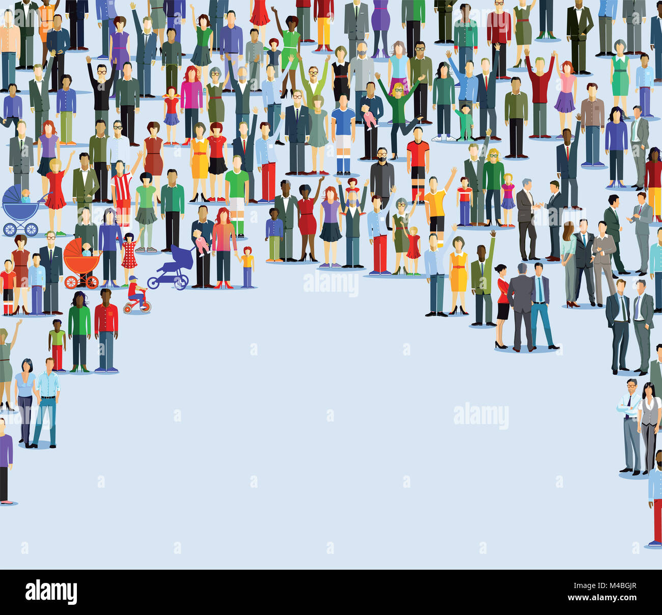 Large quantities of human are grouped together Stock Photo