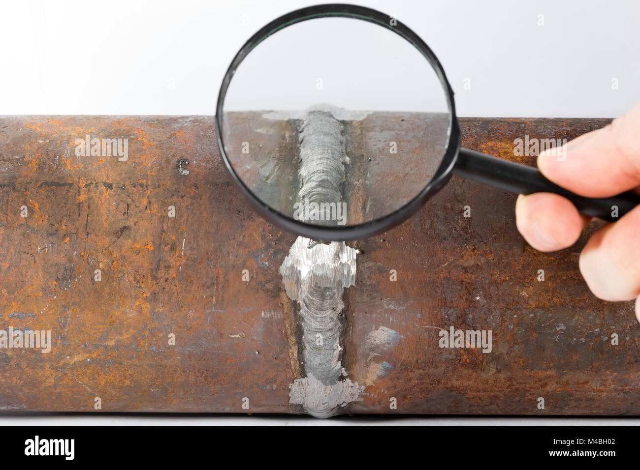 Visual inspections of the weld pipe Stock Photo Alamy