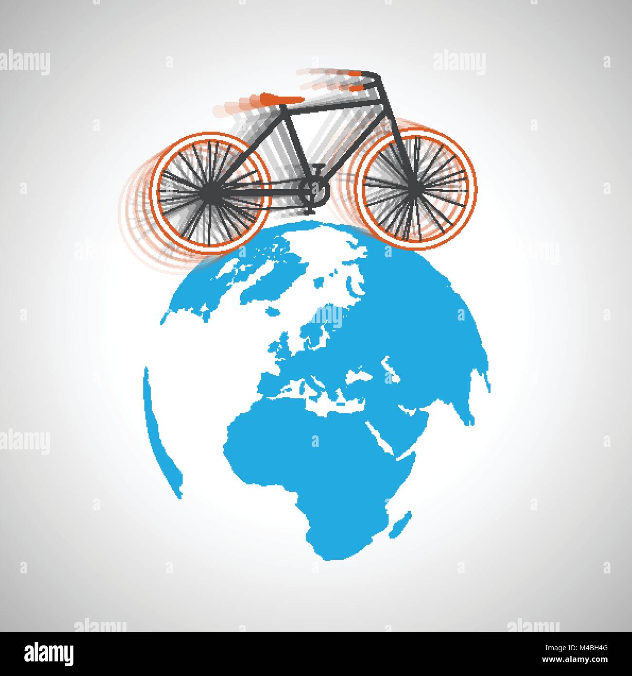 Bicycle around the globe, vector Stock Vector Image & Art - Alamy