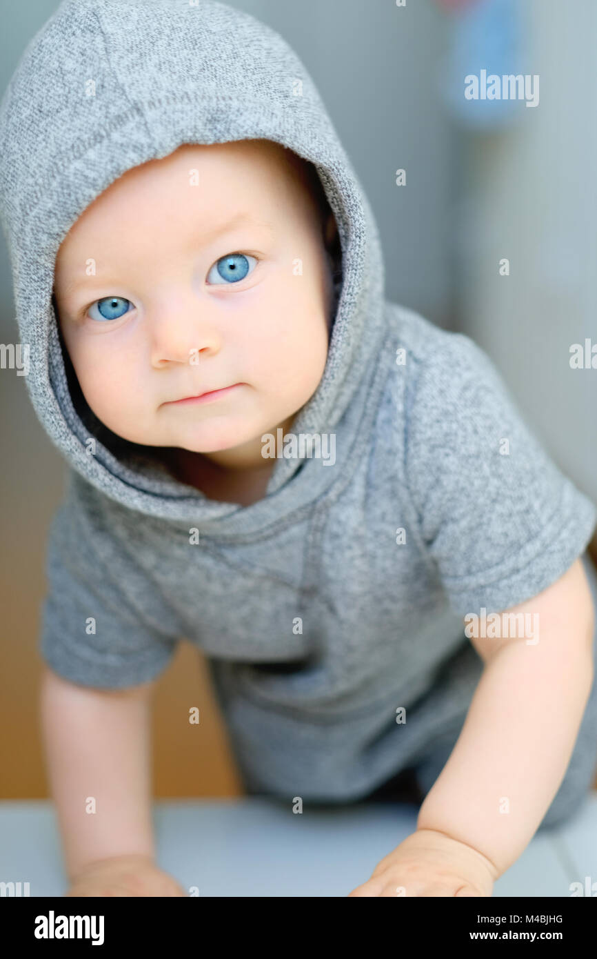 Baby boy with blue eyes Stock Photo Alamy