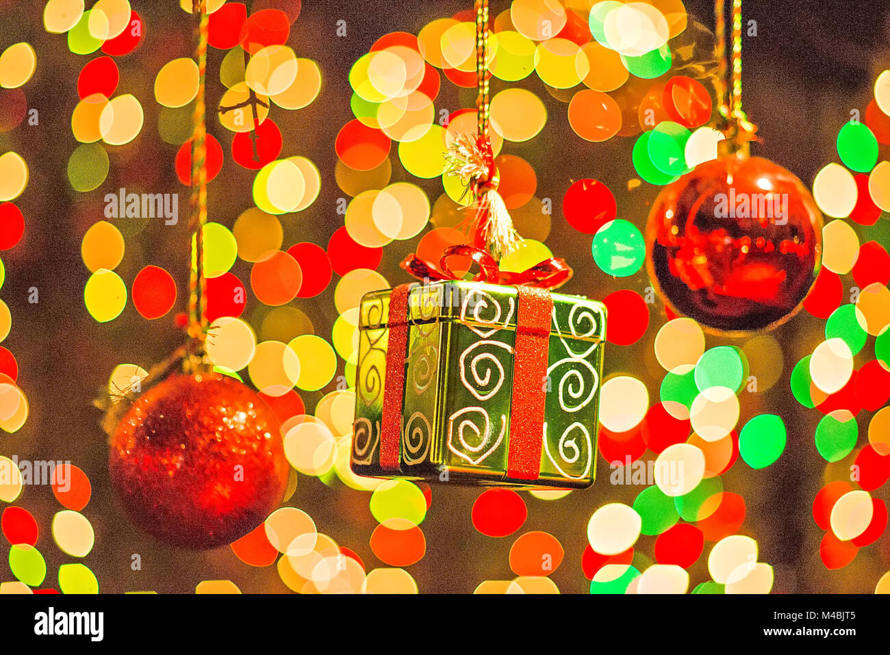 Outdoor christmas decorations at christmas town usa Stock Photo Alamy