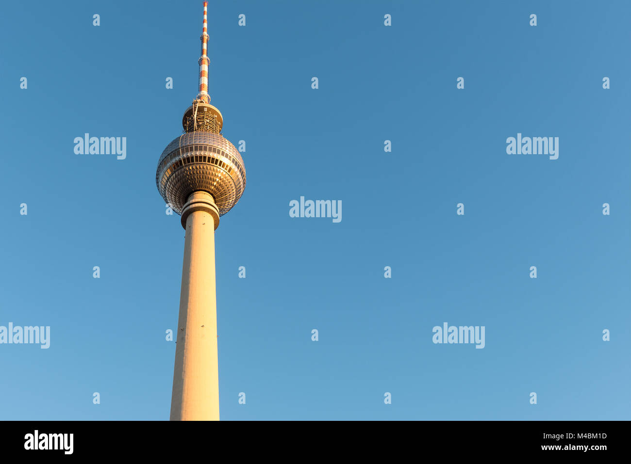 The TV Tower in Berlin in the warm evening sunshine Stock Photo