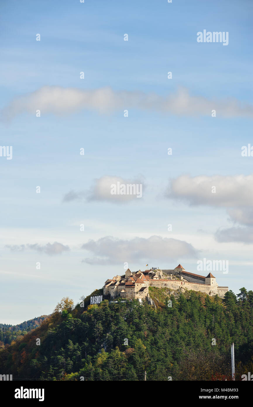 Medieval fortress in Rasnov, Transylvania, Brasov, Romania Stock Photo