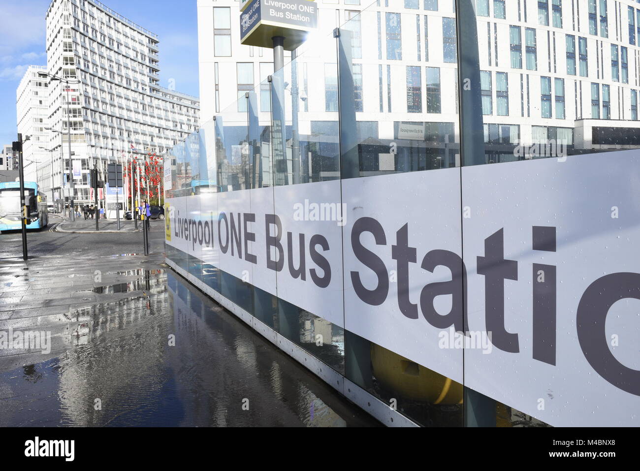 Liverpool One Bus Station is located in Canning Street, Liverpool, Merseyside, England, UK