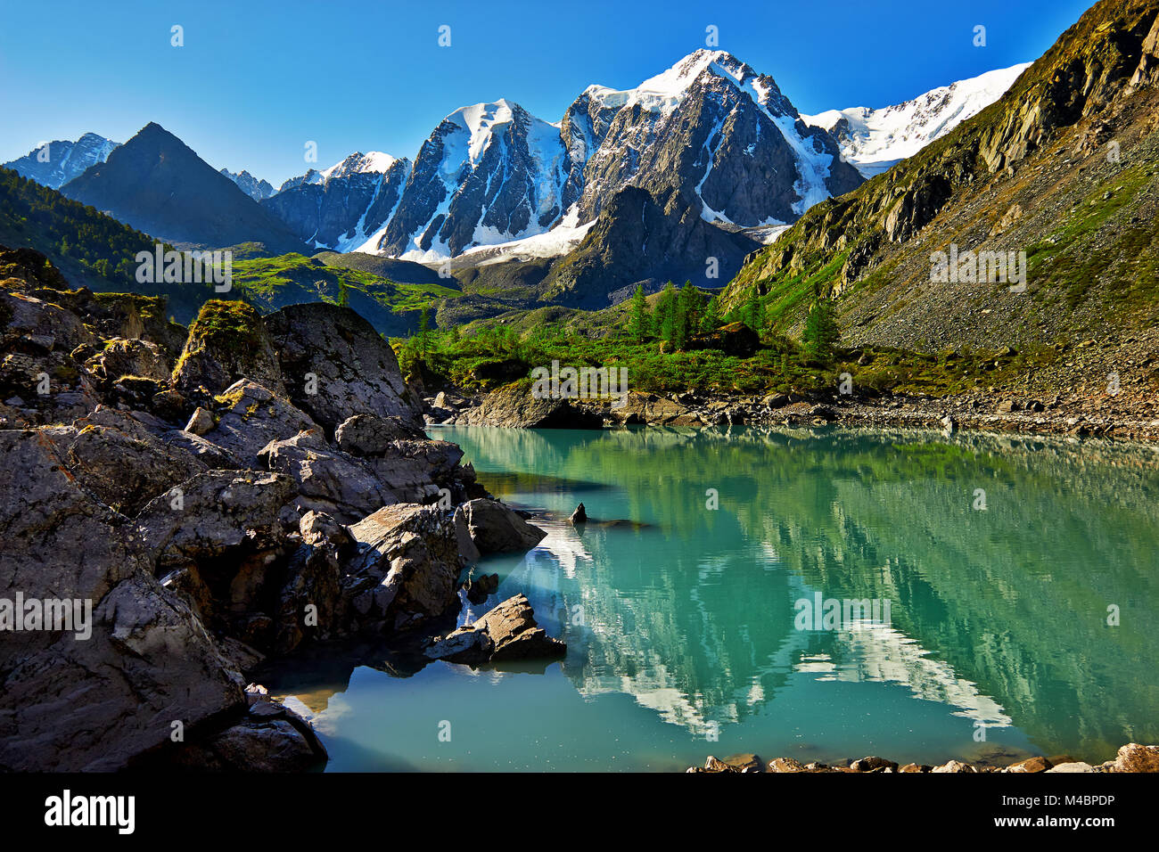 Landscape with lake and mountain Stock Photo - Alamy