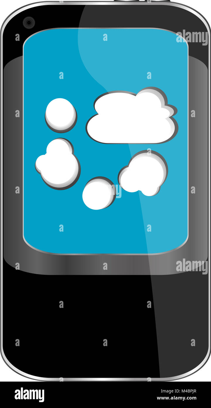Smartphone with cloud computing symbol on a screen Stock Photo