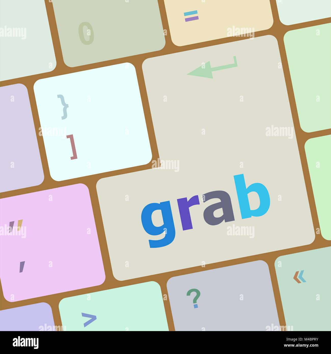 grab word on keyboard key, notebook computer button Stock Photo Alamy