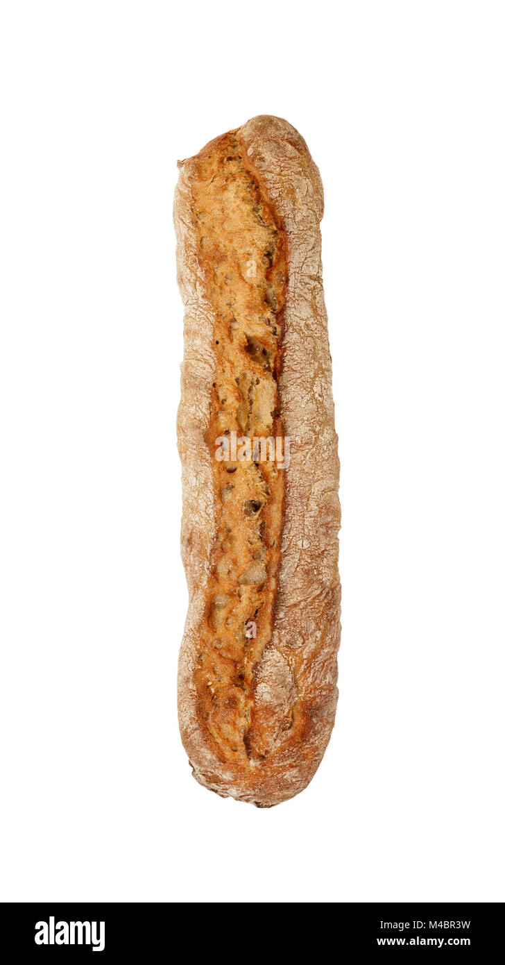 single long baguette french bread isolated on white background Stock ...