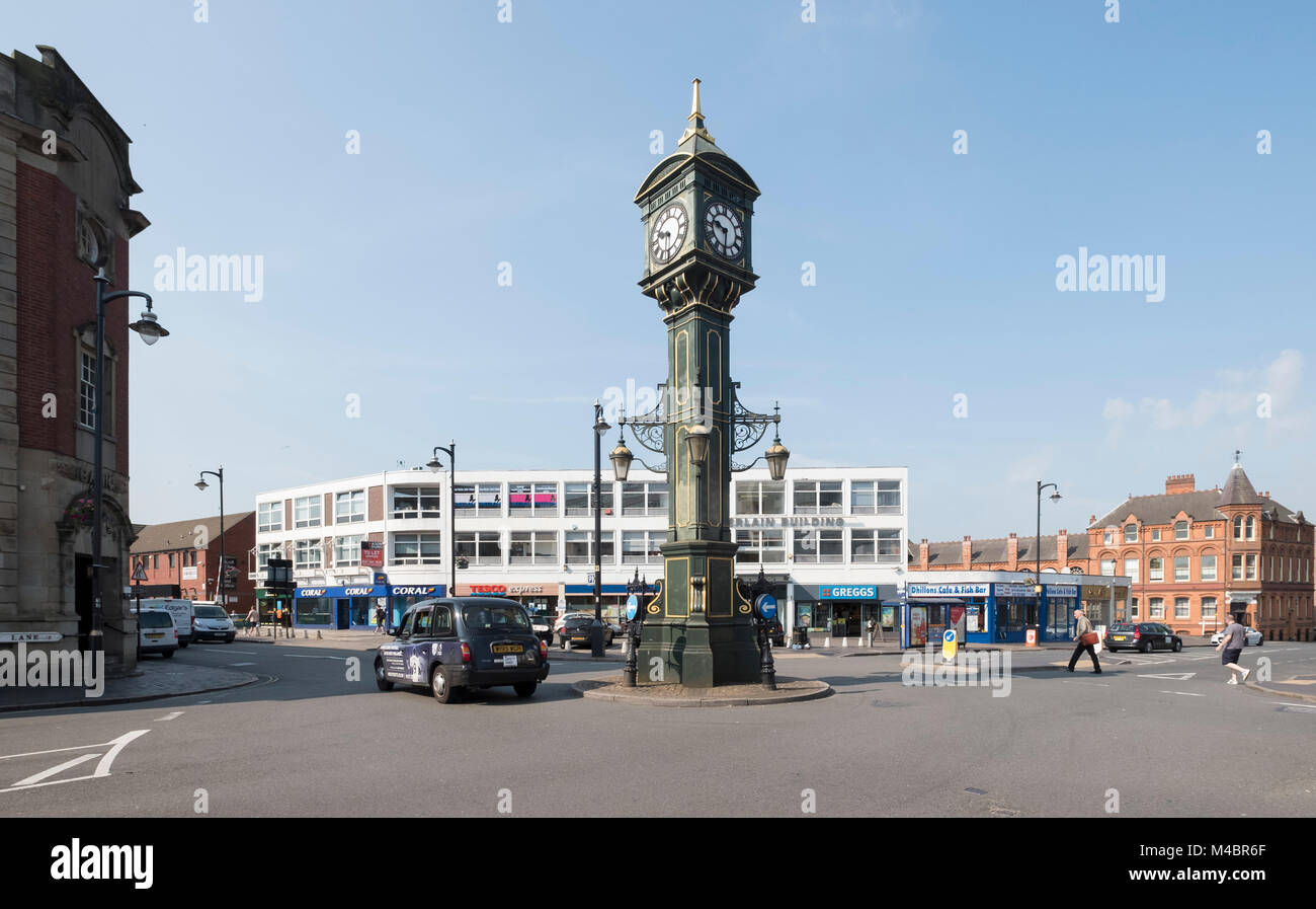 The Jewellery Quarter Clock at The Jewellery Quarter of Birmingham, England Stock Photo