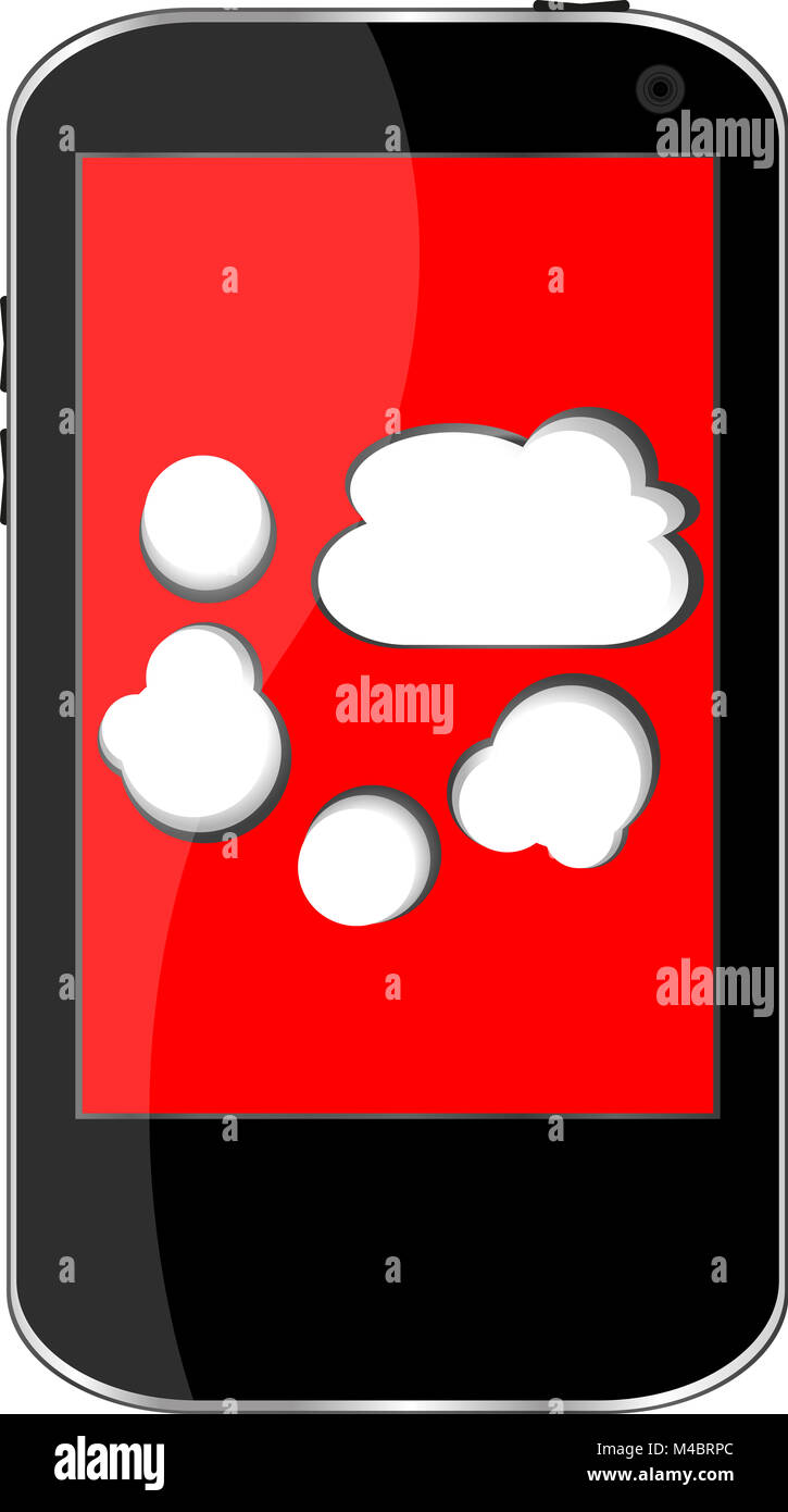 Smartphone with cloud computing symbol on a screen Stock Photo