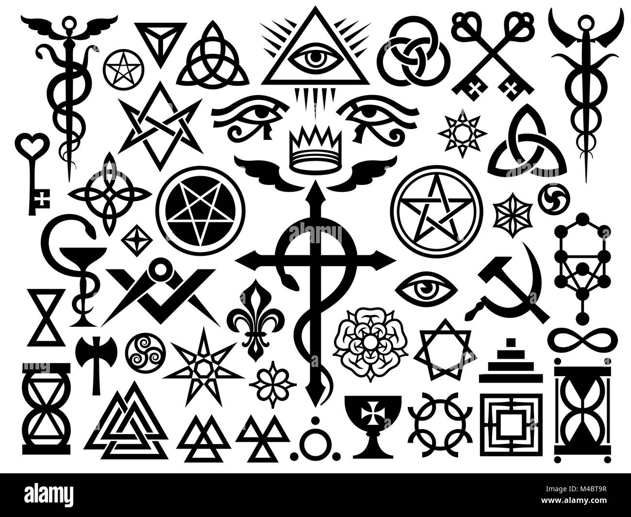 Medieval Occult Signs And Magic Stamps (Origin set) Stock Photo