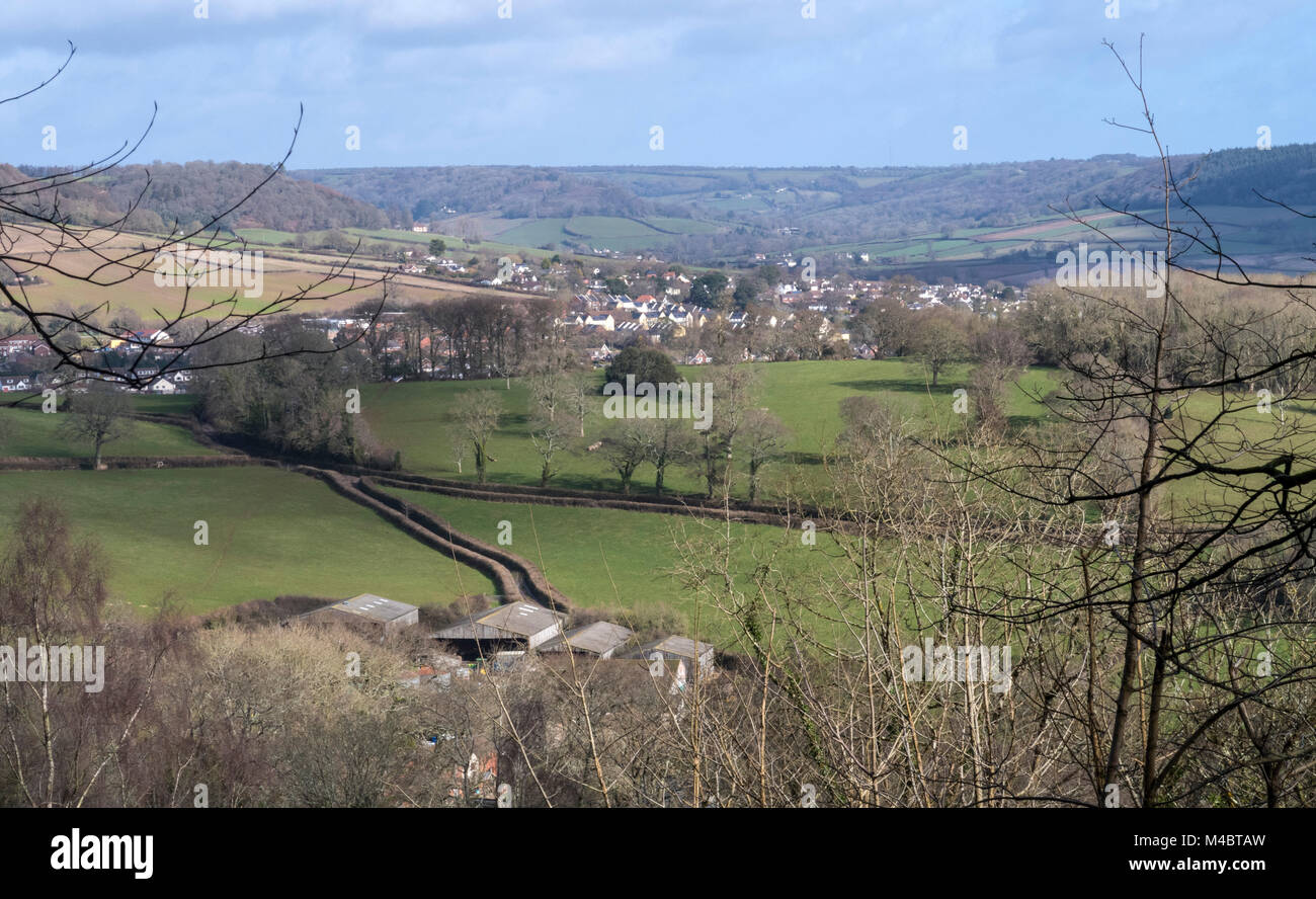 View across Bickwell Farm and the Sid Valley towards Fortescue and