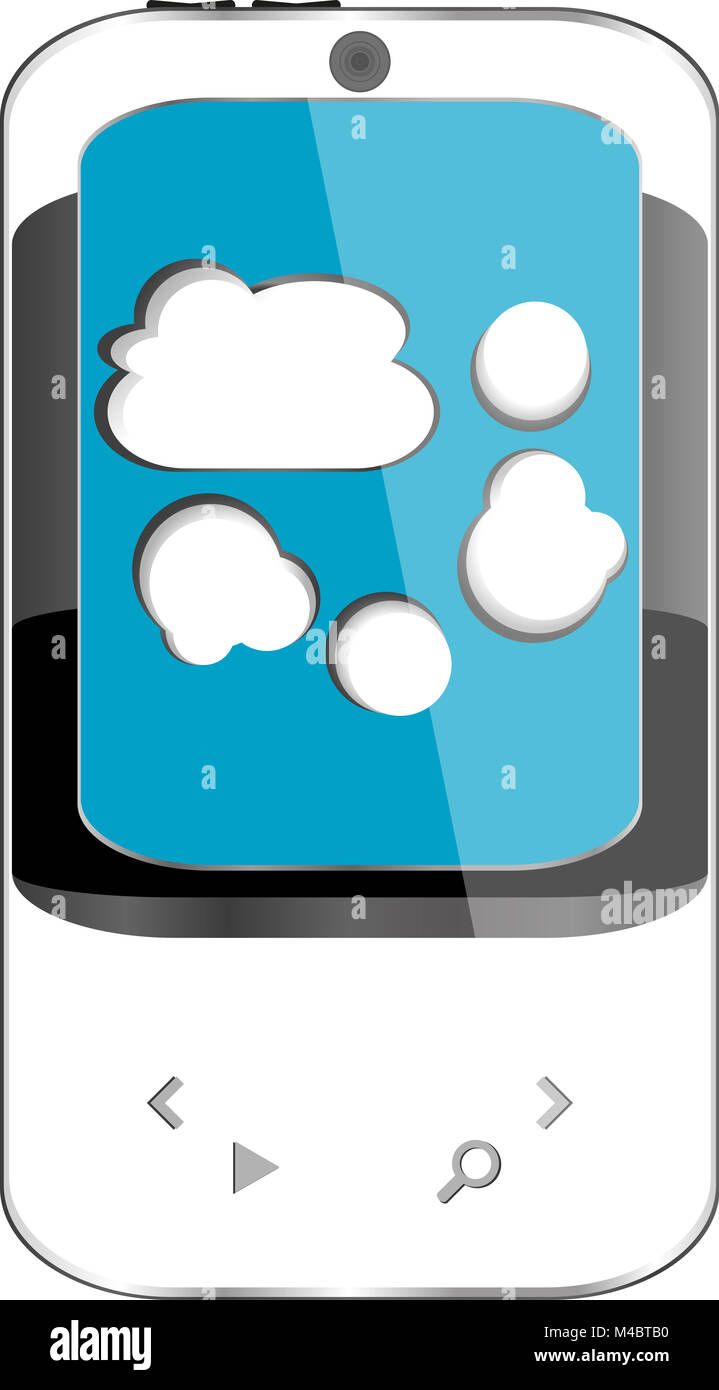 Smartphone with cloud computing symbol on a screen Stock Photo