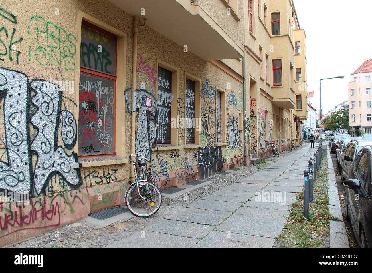 A street (Linienstrasse) in Berlin (Germany). Stock Photo