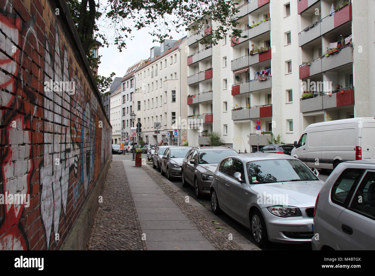 A street (Linienstrasse) in Berlin (Germany). Stock Photo