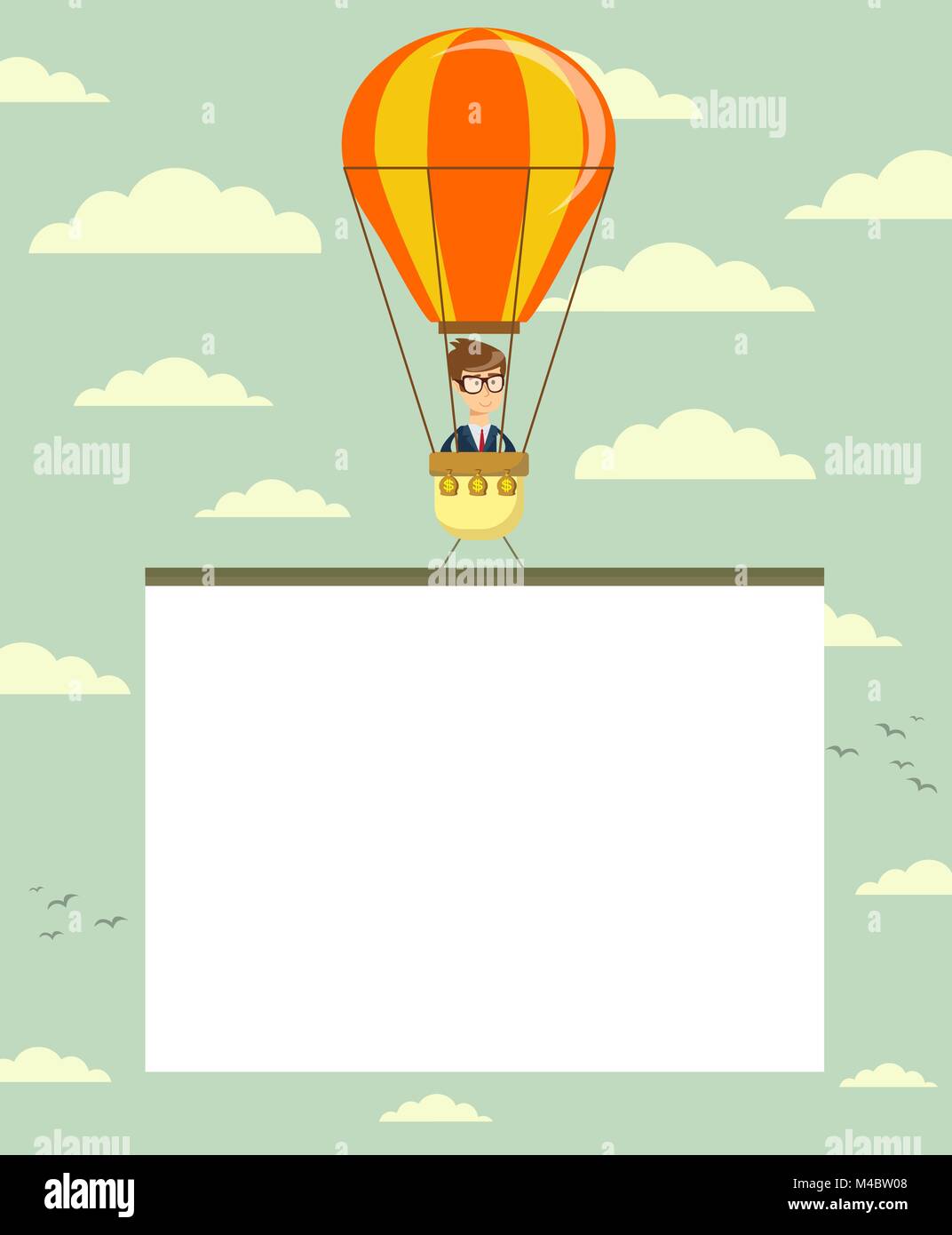 Hot air balloon with banner Stock Vector Image & Art Alamy