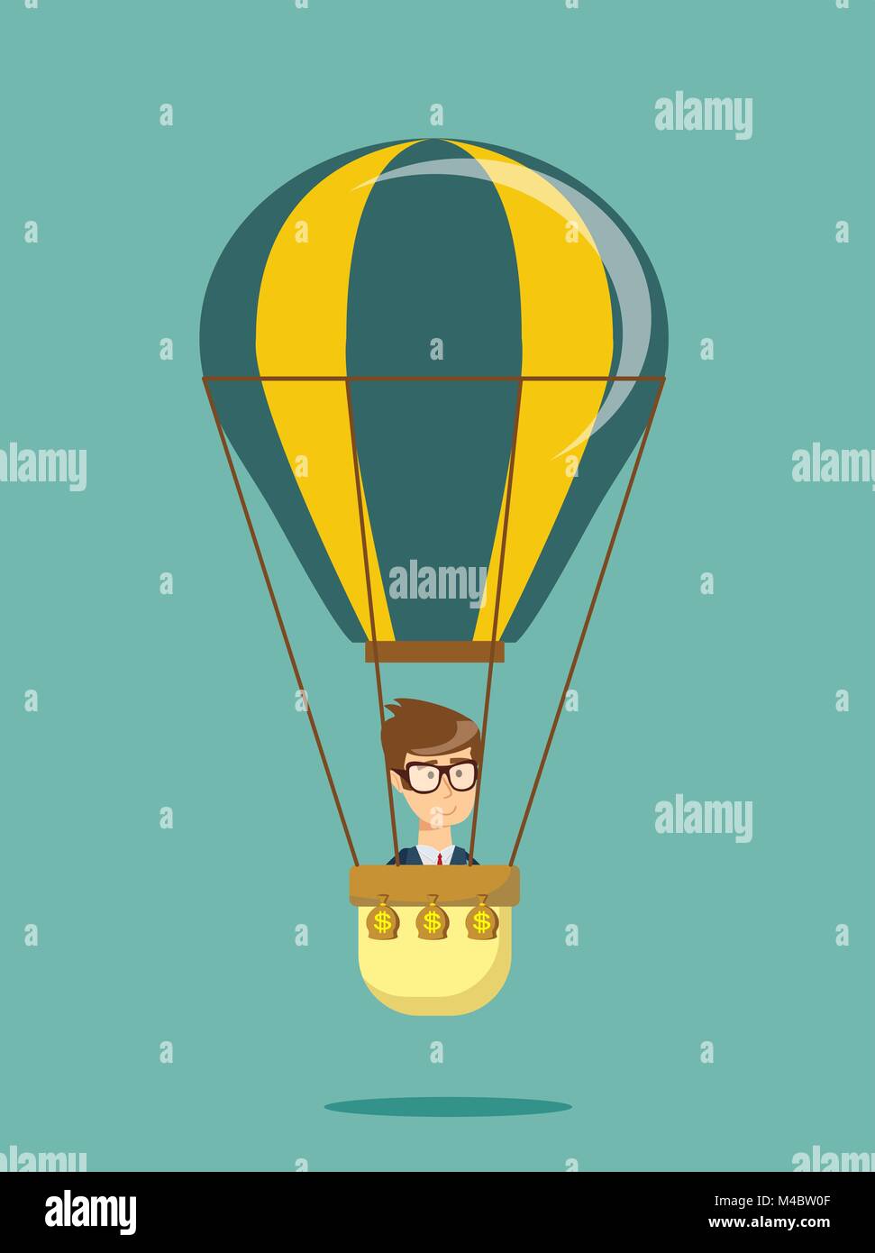 Hot air balloon . Flat cartoon design Stock Vector Image & Art - Alamy