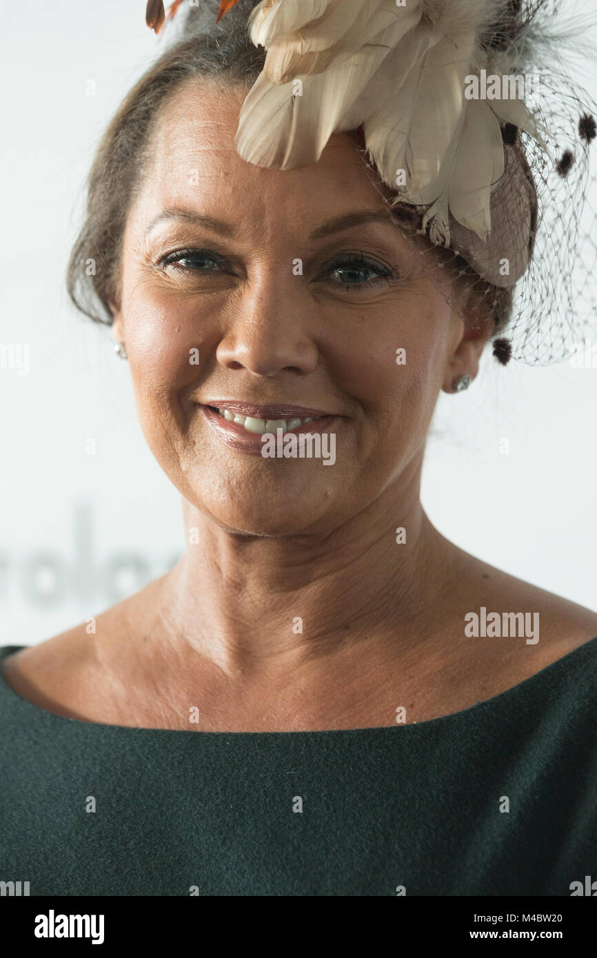 New York, NY - February 8, 2018: Vanessa Williams attends backstage for Pamela Roland Autumn/Winter 2018 collection at New York Fashion Week at Pier 59 Stock Photo