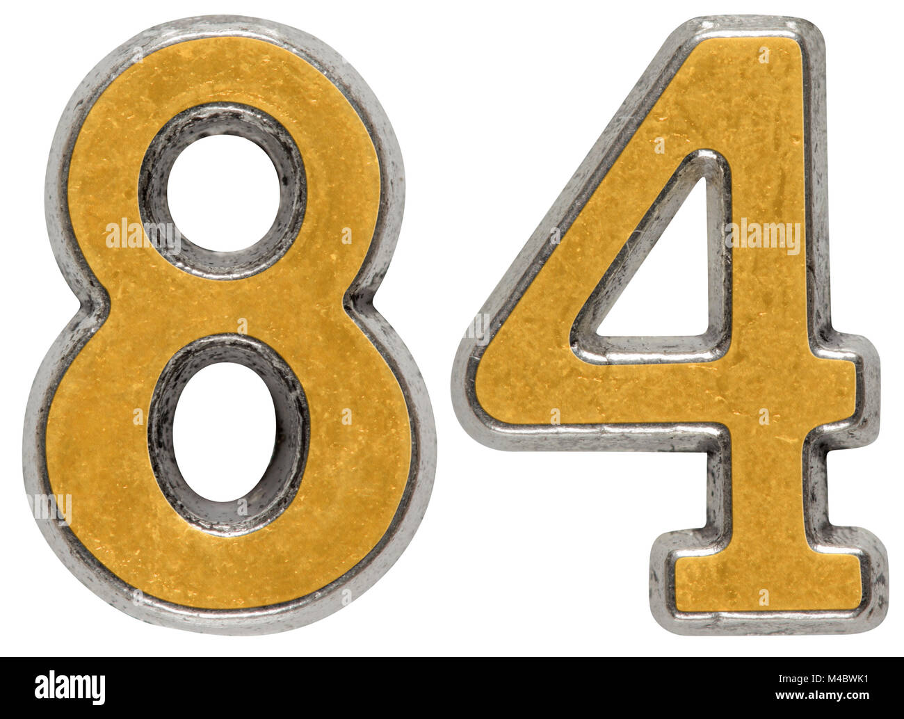 Metal numeral 84, eighty-four, isolated on white background Stock Photo ...