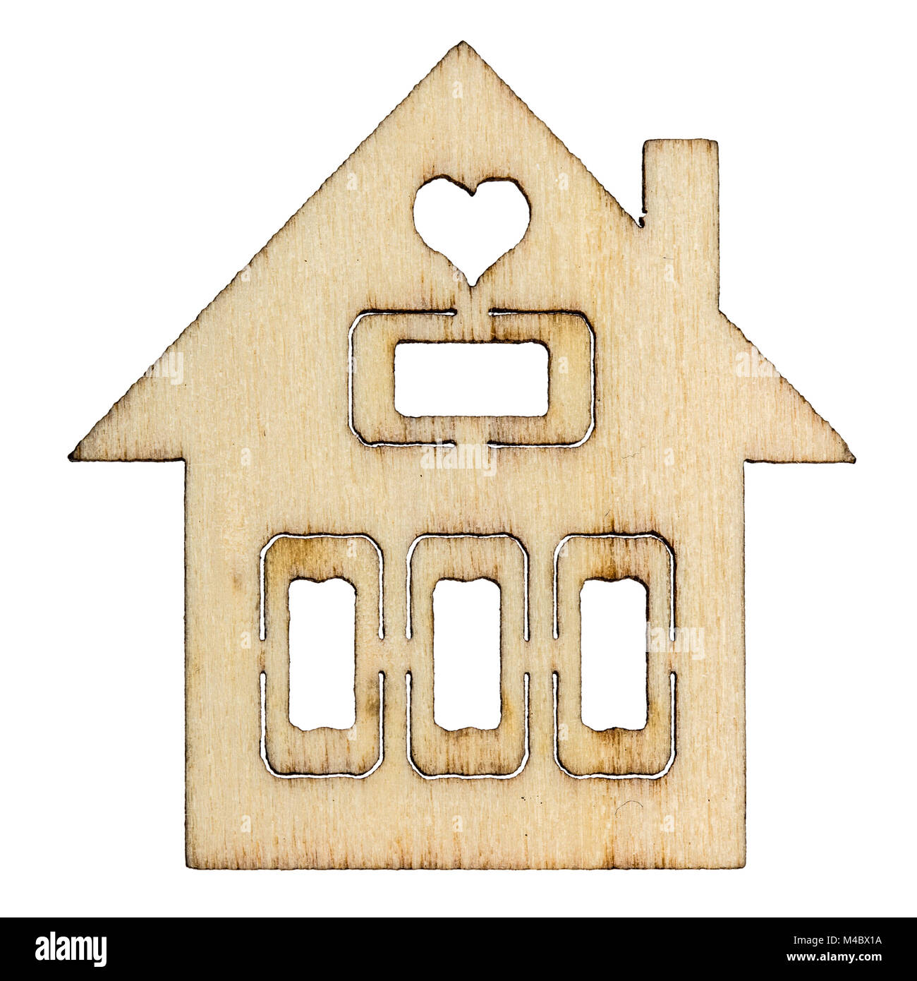 Wooden house facade isolated on white background Stock Photo - Alamy