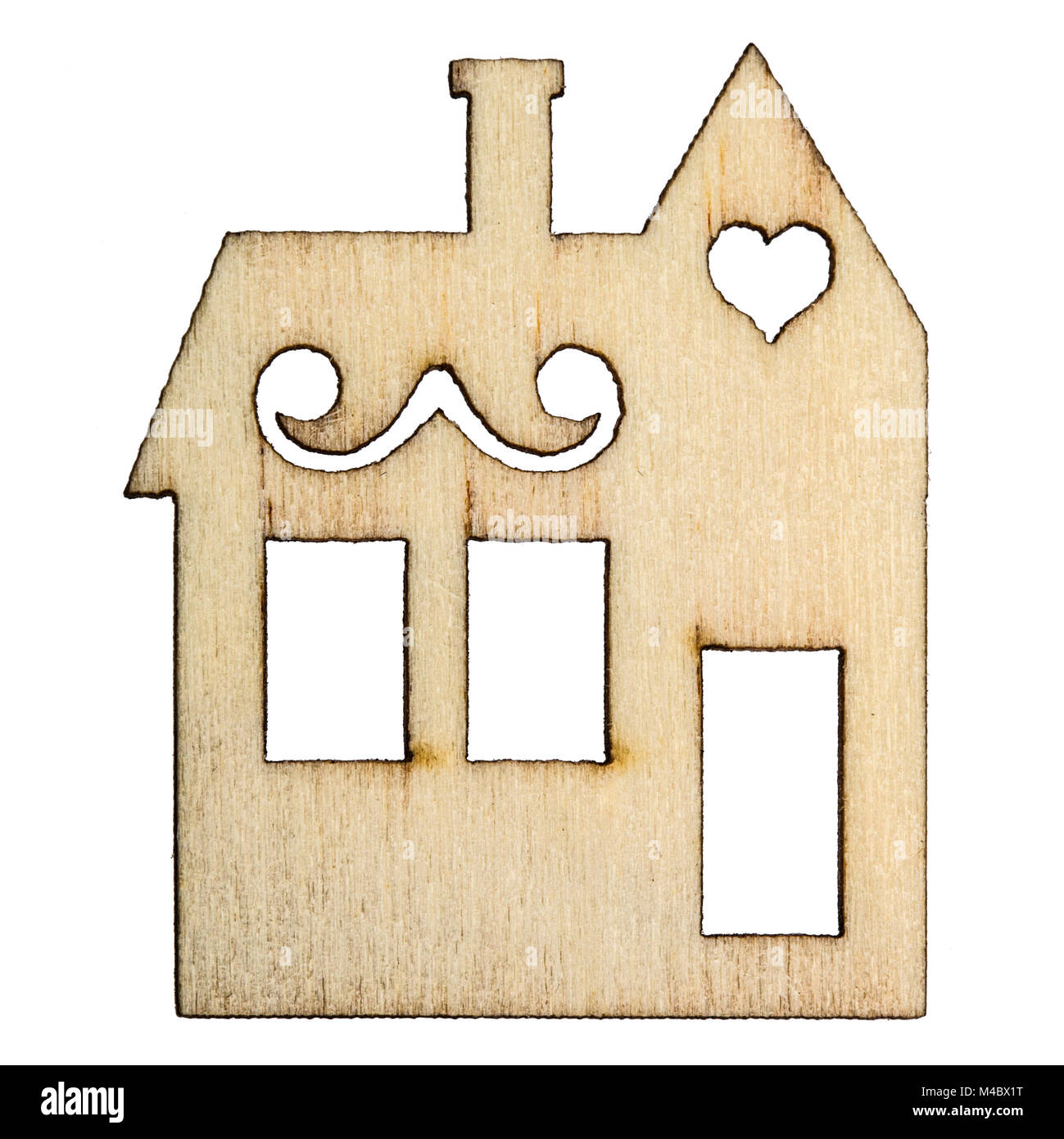 Wooden house facade isolated on white background Stock Photo - Alamy