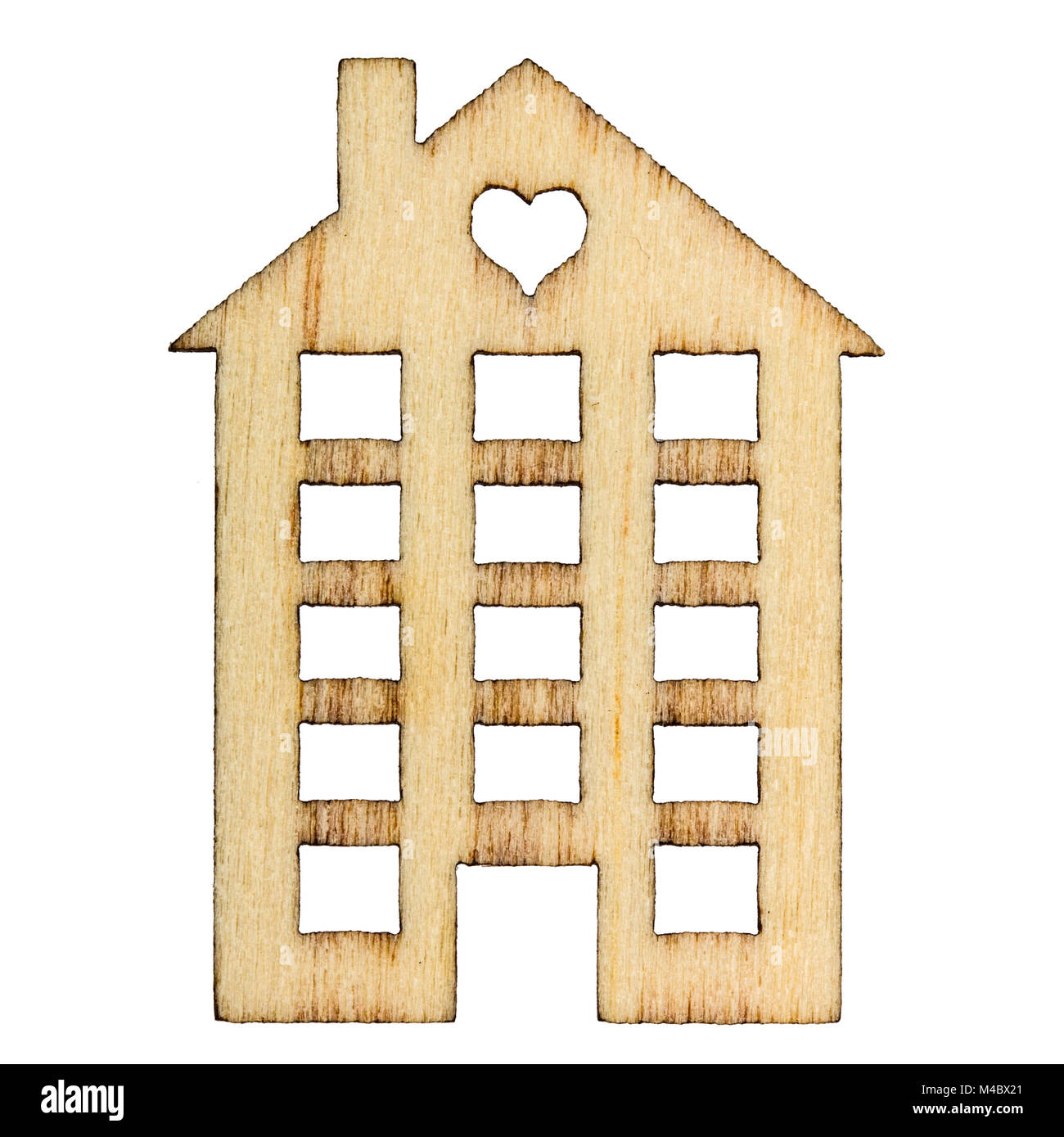 Wooden house facade isolated on white background Stock Photo - Alamy
