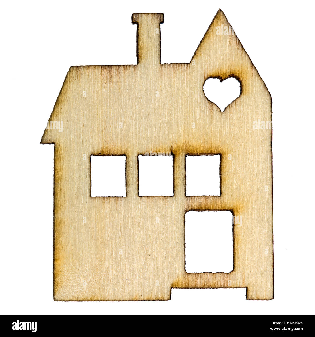 Wooden house facade isolated on white background Stock Photo - Alamy