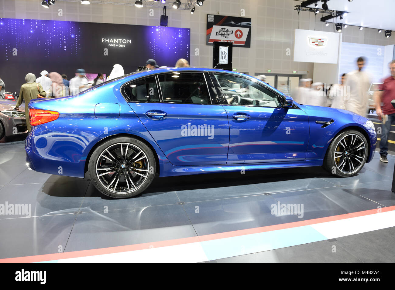 DUBAI, UAE - NOVEMBER 17: The BMW M5 sportscar is on Dubai Motor Show ...
