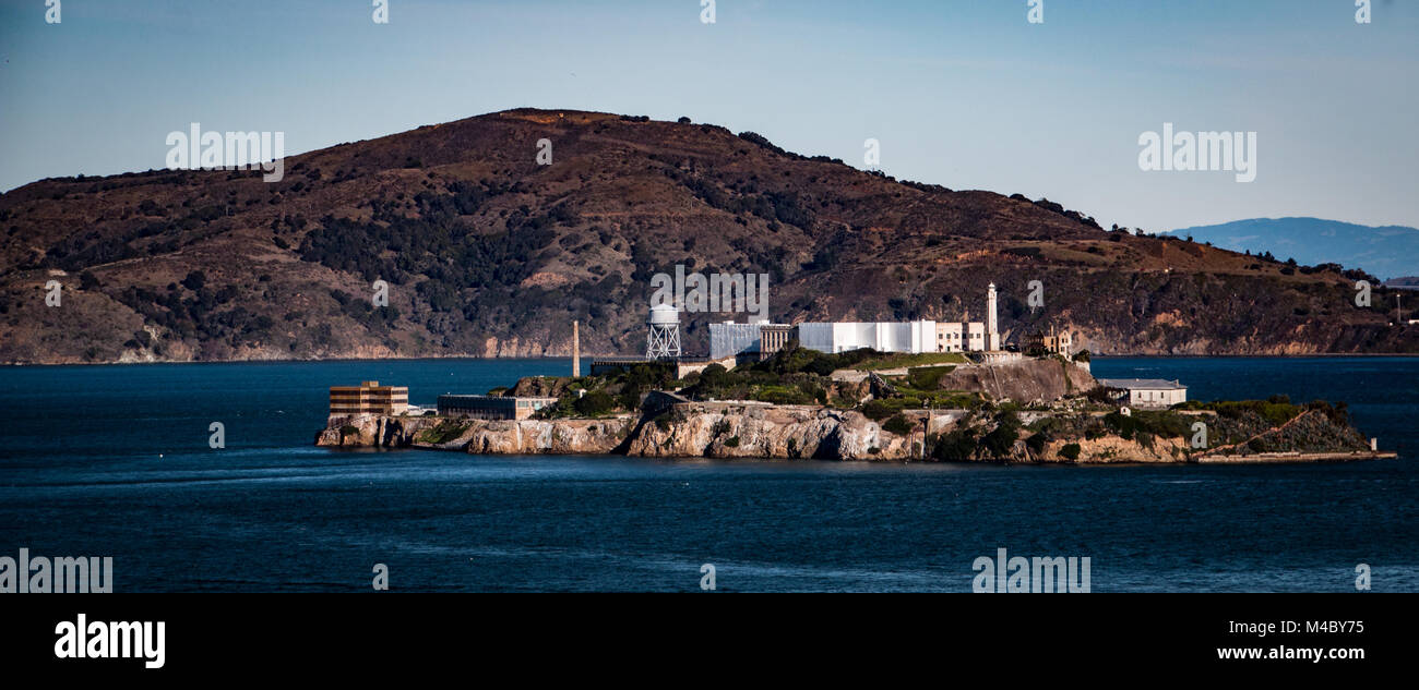 Island of Alcatraz near San Francisco in USA Stock Photo