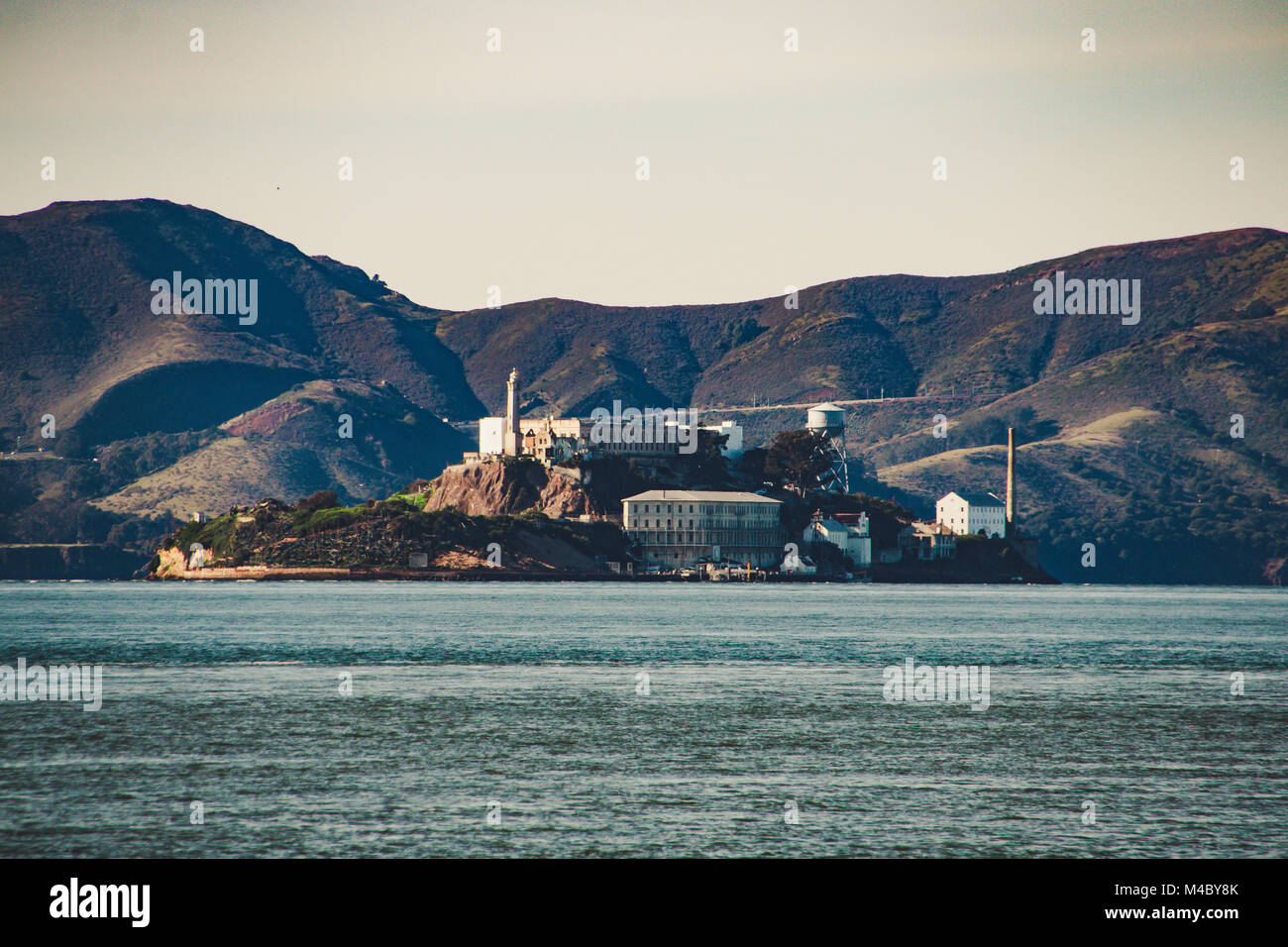 Island of Alcatraz close to San Francisco in USA Stock Photo