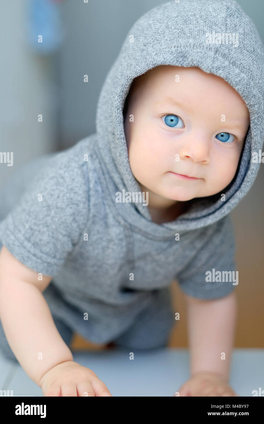 Baby boy with blue eyes Stock Photo Alamy