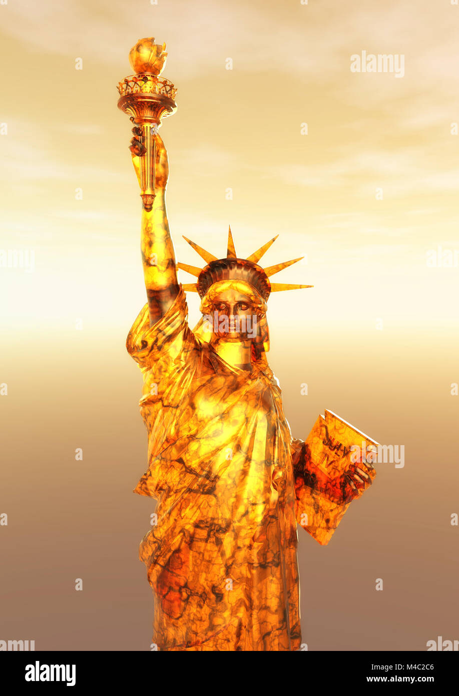 Digital Rendering of the Statue of Liberty Stock Photo