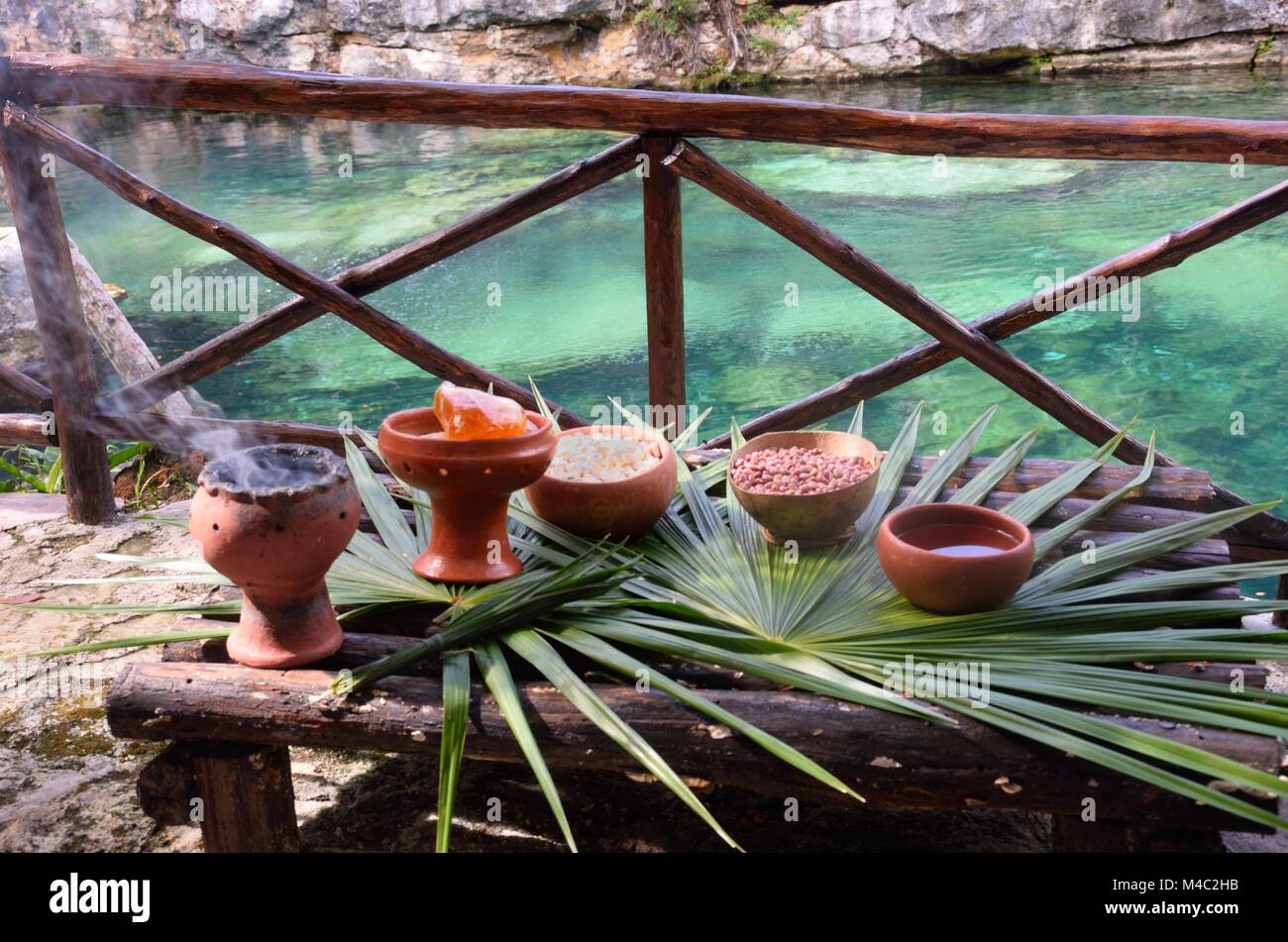 Mayan pots for shaman ceremony Stock Photo