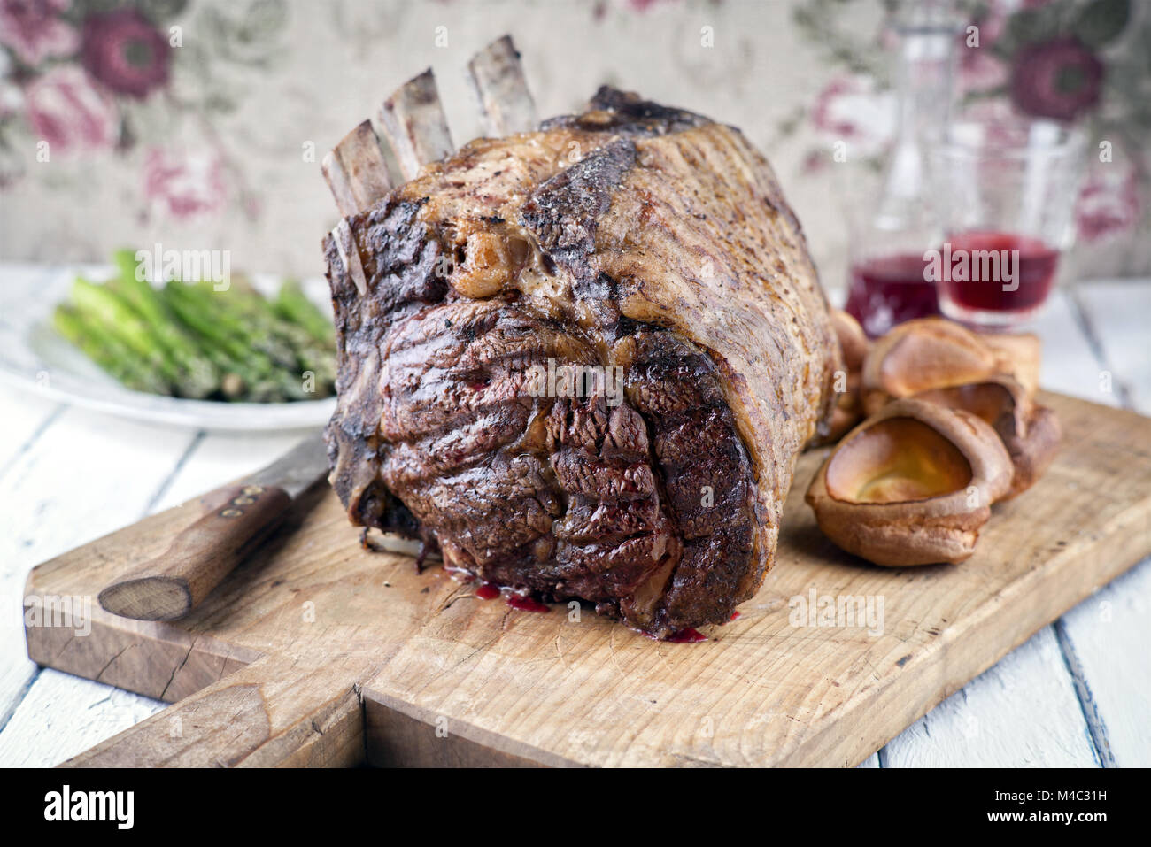 Barbecue Rib of Beef on Cutting Boead Stock Photo Alamy