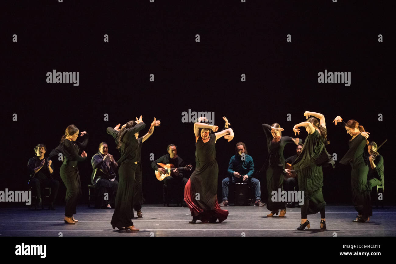 London, UK - 15th February 2018 - Maria Pagés Compania present Yo Carmen at Sadler’s Wells Theatre as part of the Flamenco Festival London. Credit: Danilo Moroni/Alamy Live News Stock Photo
