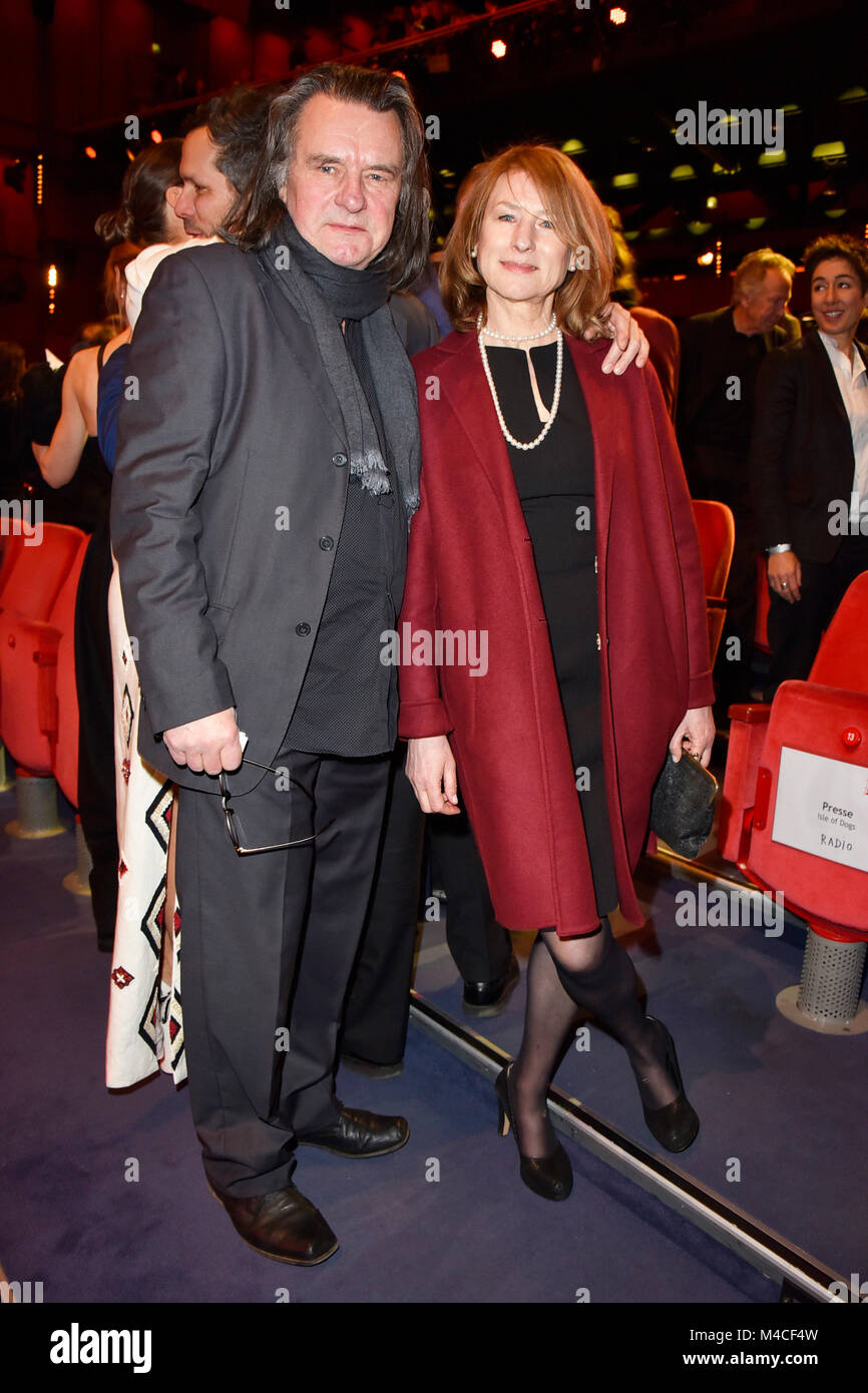 Berlin, Germany. 15th February, 2018. Wolfgang Krause-Zwieback and Corinna Harfouch attending the Opening Ceremony and 'Isle Of Dogs' premiere at the 68th Berlin International Film Festival / Berlinale 2018 at Berlinale Palast on February 15, 2018 in Berlin, Germany. Credit: Geisler-Fotopress/Alamy Live News Stock Photo