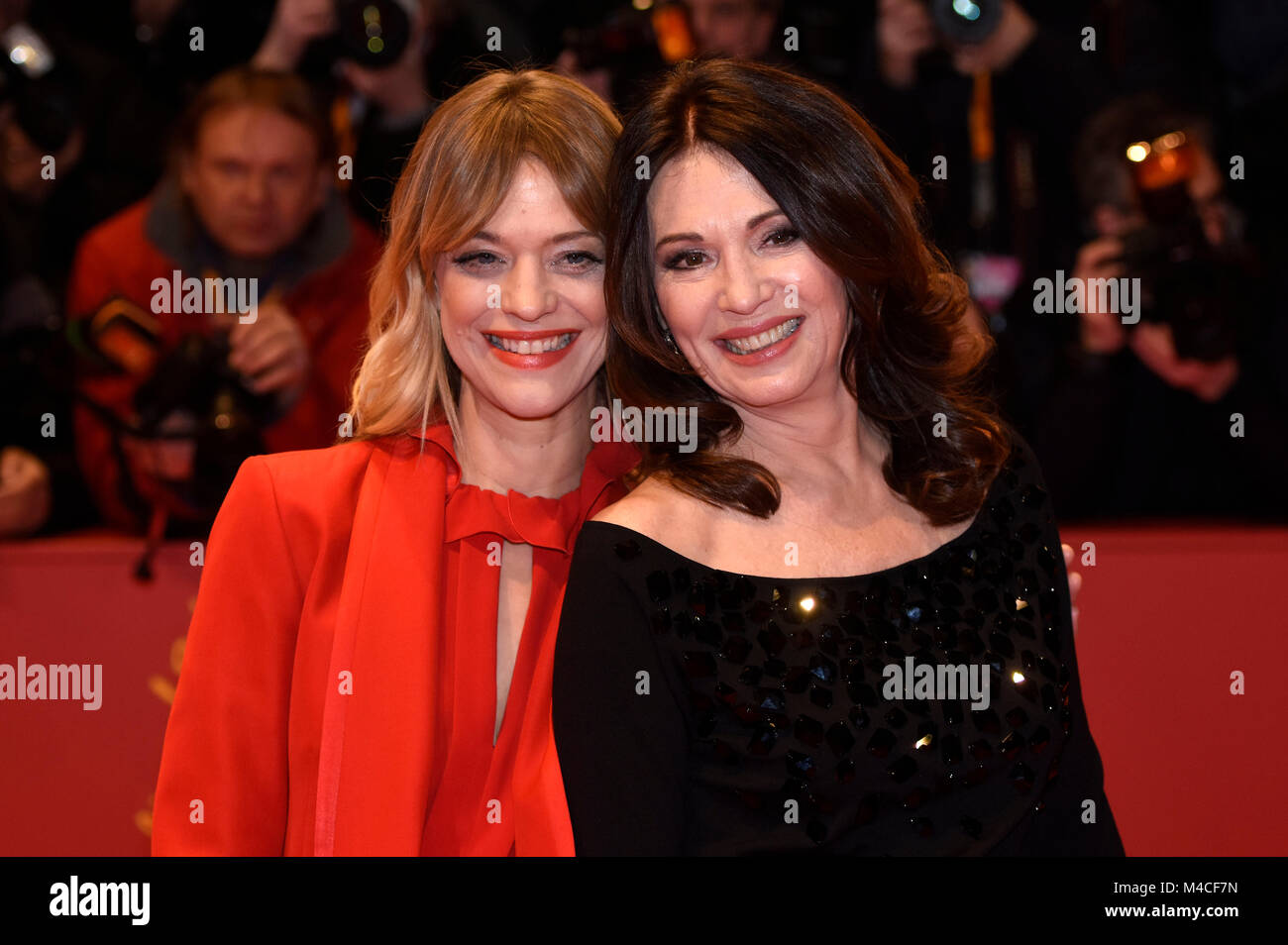 Berlin, Germany. 15th February, 2018. Heike Makatsch and Iris Berben
