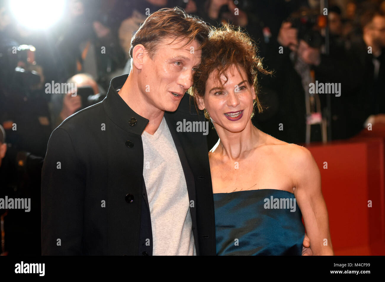 Berlin, Germany. 15th February, 2018. Oliver Masucci and Bibiana Beglau attending the 'Isle Of Dogs' premiere at the 68th Berlin International Film Festival / Berlinale 2018 at Berlinale Palast on February 15, 2018 in Berlin, Germany. Credit: Geisler-Fotopress/Alamy Live News Stock Photo