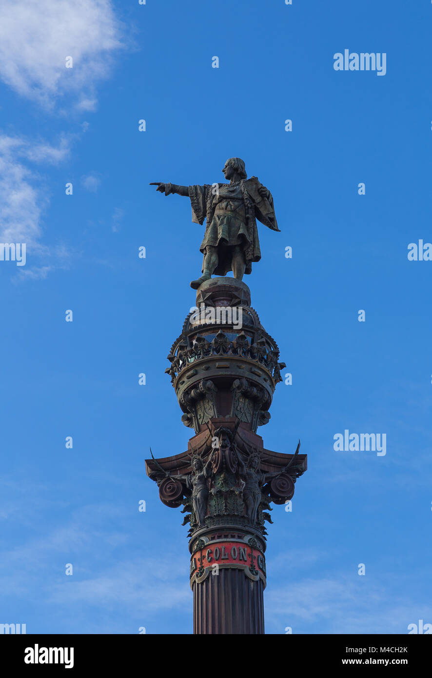 Monumento a Colon in Barcelona Spain. Stock Photo