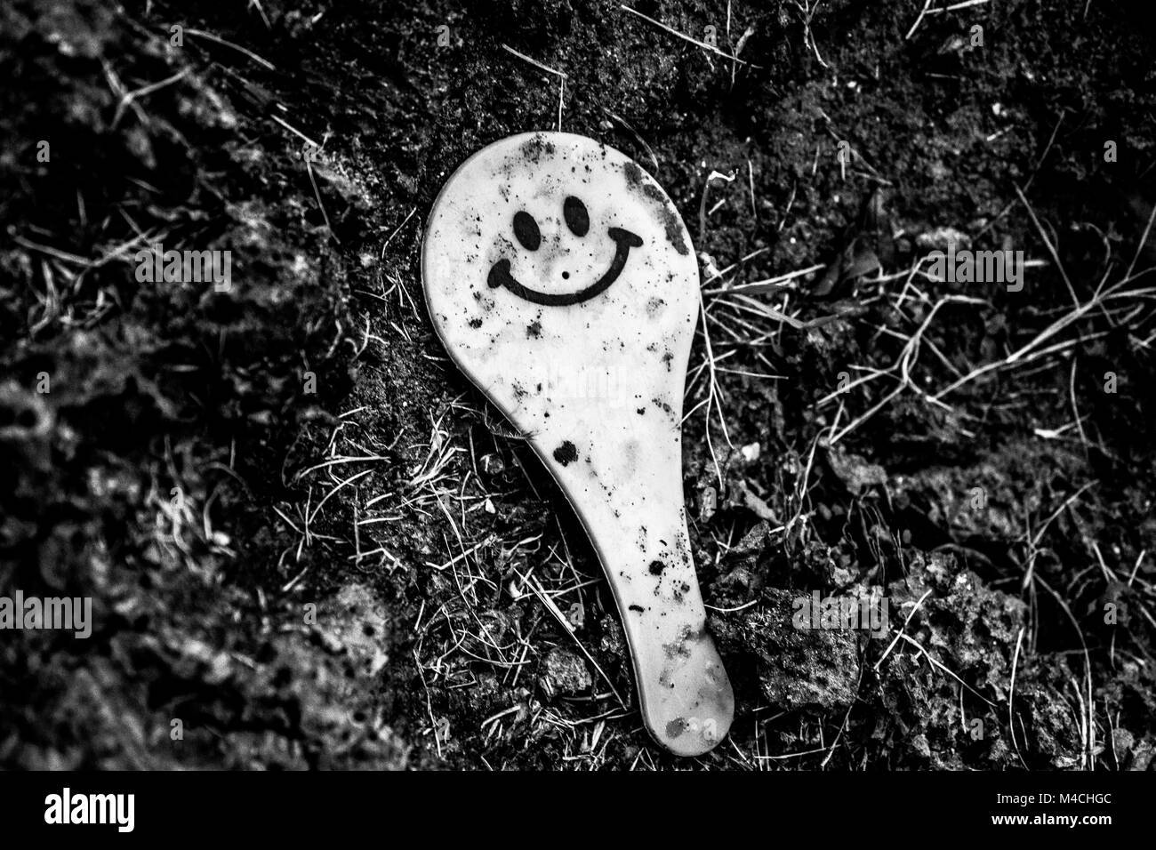 Smiley face. Black and white. Stock Photo