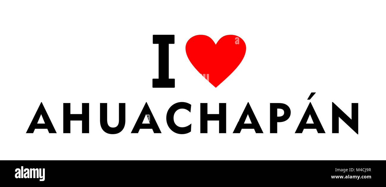 I love Ahuachapan city El Salvador country heart symbol Stock Photo