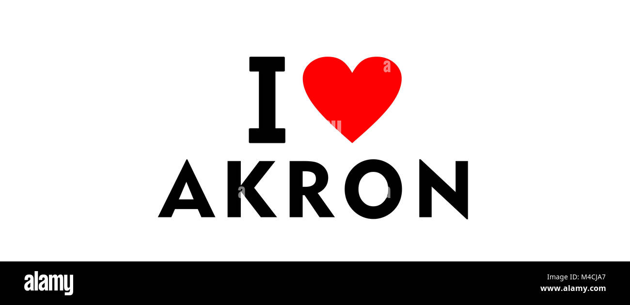 I love Akron city United States country heart symbol Stock Photo