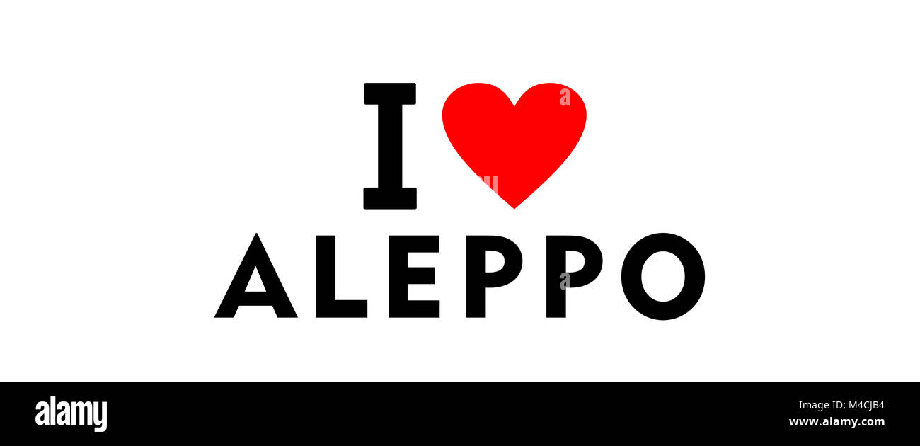 I love Aleppo city Syria country heart symbol Stock Photo