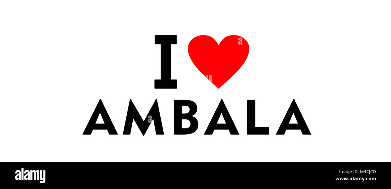 I love Ambala city India country heart symbol Stock Photo