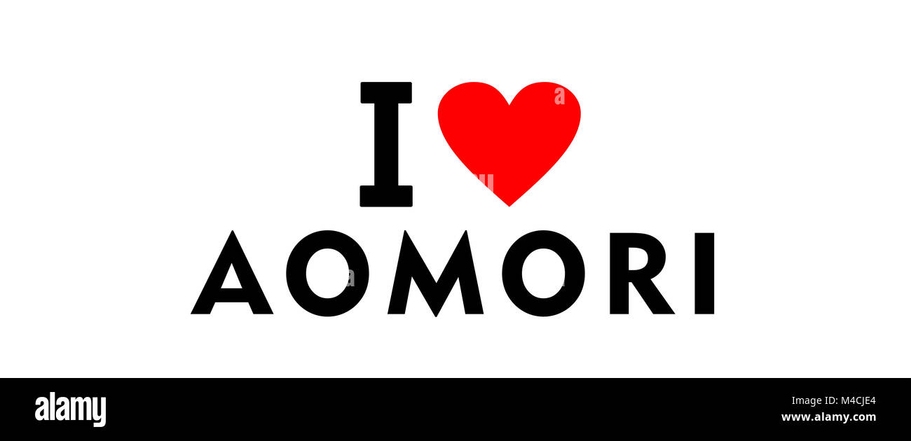 I love Aomori city Japan country heart symbol Stock Photo