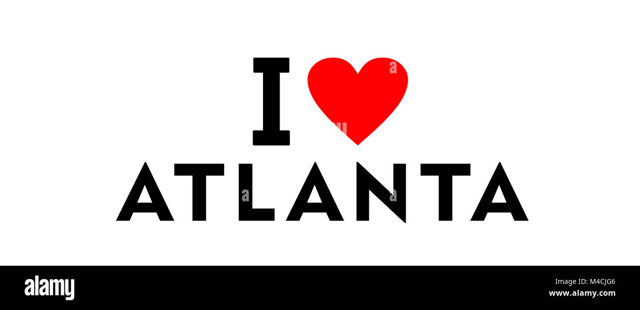 I love Atlanta city United States country heart symbol Stock Photo