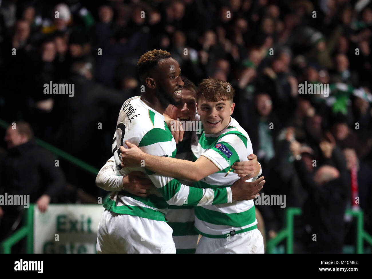 Celtic's Callum McGregor (centre) celebrates scoring his side's first ...