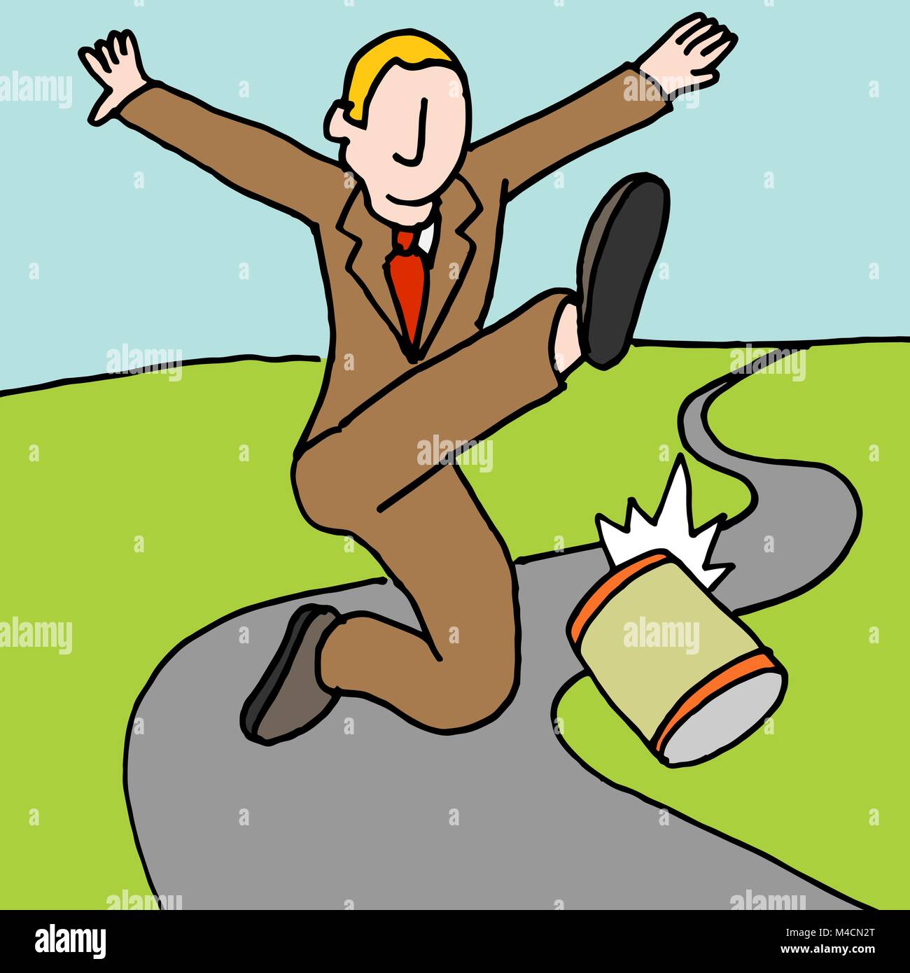 Kicking the can down the road Stock Vector Images Alamy