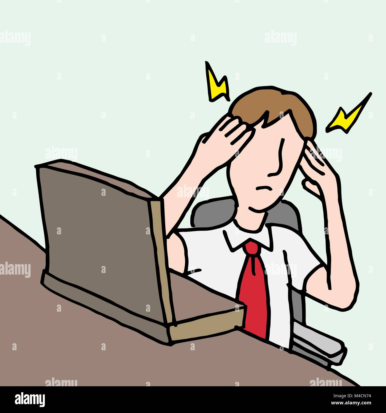 An image of a businessman with a migraine headache Stock Vector Image ...
