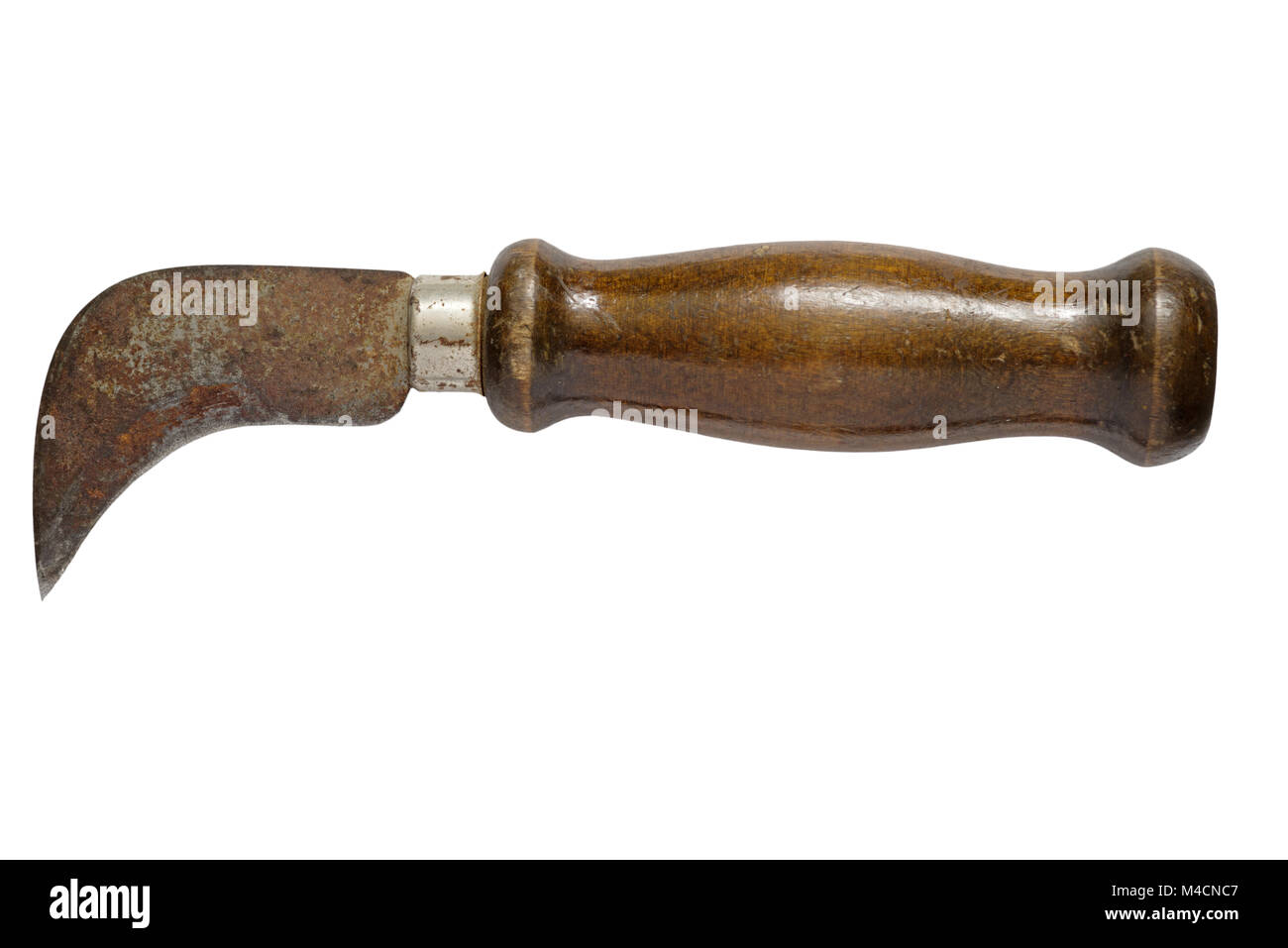 old linoleum hook knife isolated on white background Stock Photo